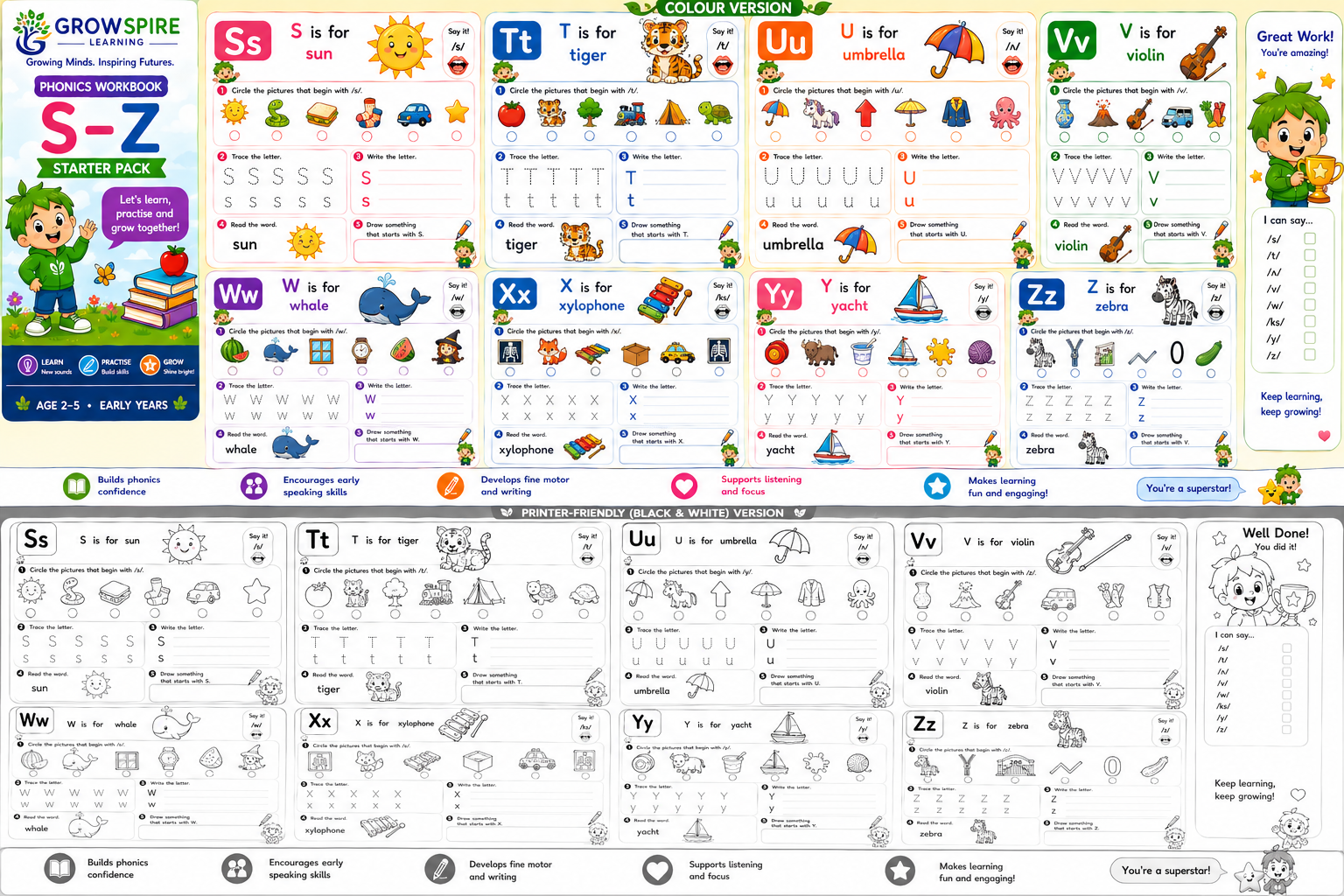 S to Z workbook preview